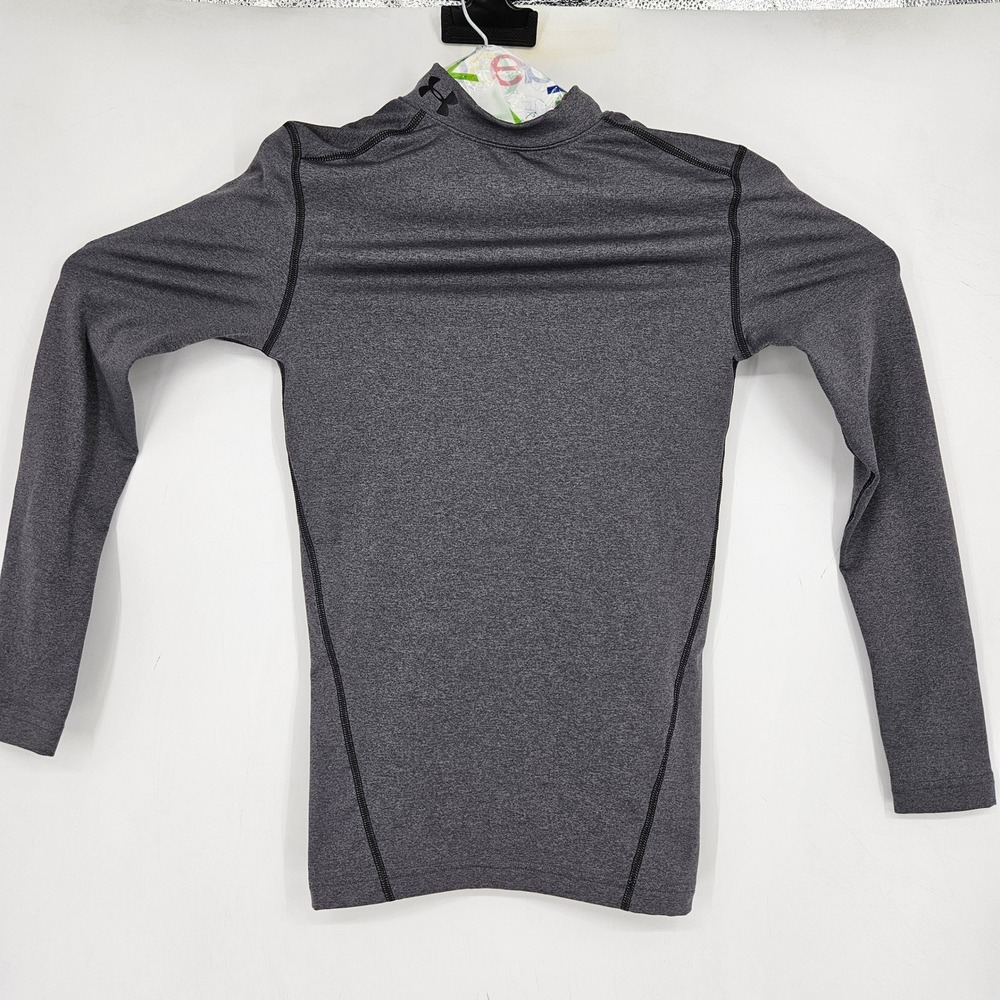 Under Armour Compression Shirt Mens Small Gray Coldgear Mock Neck Performance